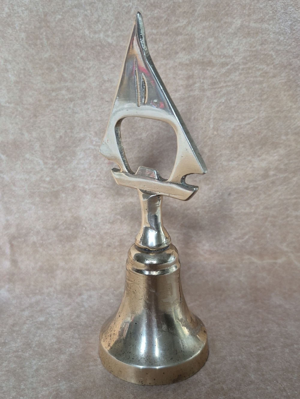 Brass Decorative Bell with Sailboat Bottle Opener